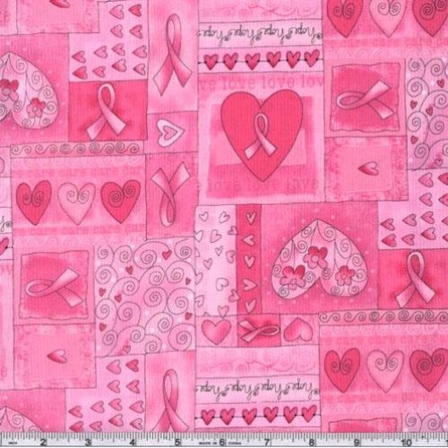 Timeless Treasures CC-410 Hearts of Hope Pink Fabric by the Yard