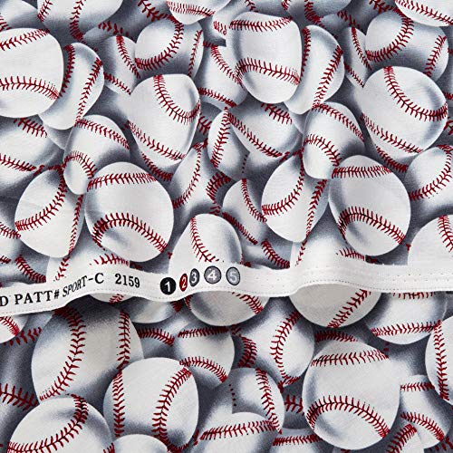 Timeless Treasures CC-417 Baseball Toss White Fabric by the Yard