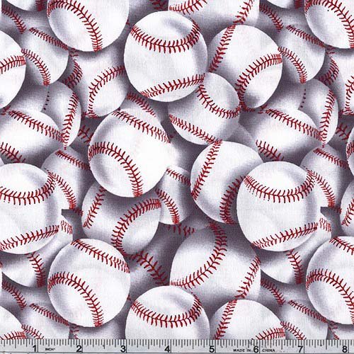 Timeless Treasures CC-417 Baseball Toss White Fabric by the Yard