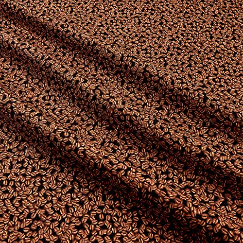 Timeless Treasures Coffee Break Coffee Beans Fabric, Black, Fabric...