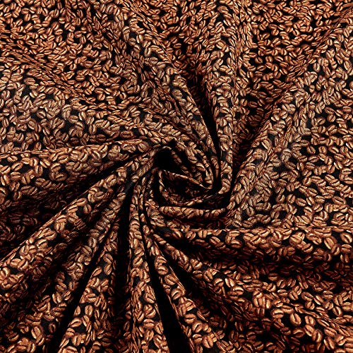 Timeless Treasures Coffee Break Coffee Beans Fabric, Black, Fabric...