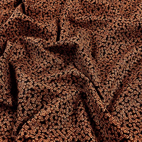 Timeless Treasures Coffee Break Coffee Beans Fabric, Black, Fabric...