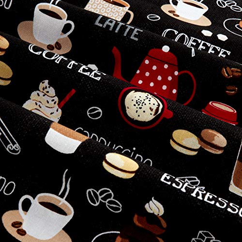 Timeless Treasures Coffee Break Mixed Coffees Fabric, Black, Fabri...