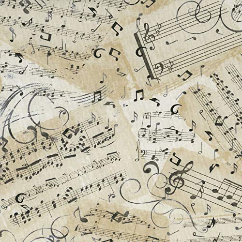 Timeless Treasures Fabrics Natural Music Novelty Music Sheets