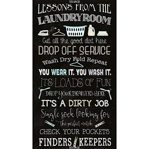 Timeless Treasures Fabrics Novelty Black 24 Laundry Panel - Sold ...