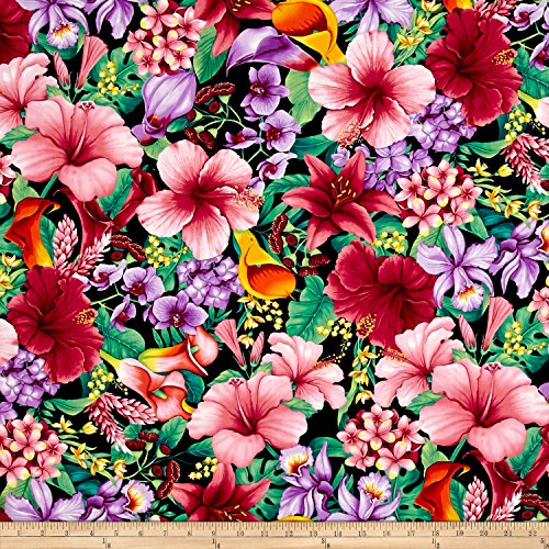 Timeless Treasures Island Breeze Tropical Floral Tropic Fabric by ...