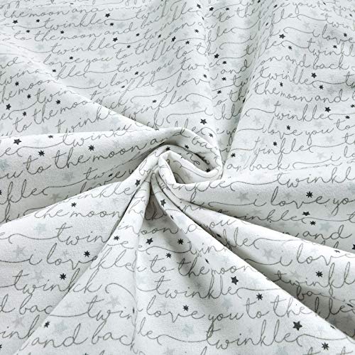 Timeless Treasures Moon & Stars Twinkle Twinkle Flannel Air Fabric...
