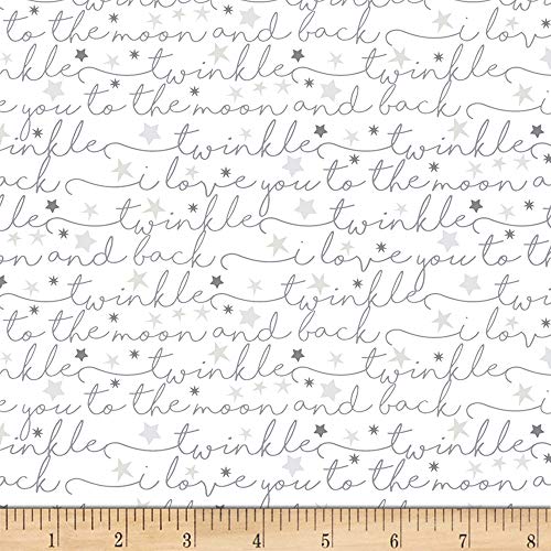 Timeless Treasures Moon & Stars Twinkle Twinkle Flannel Air Fabric...