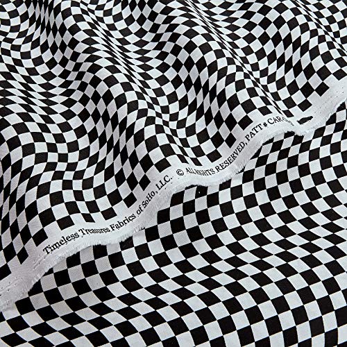 Timeless Treasures Race Cars Black & White Checkered Fabric by The...