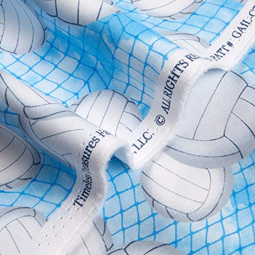 Timeless Treasures Volleyballs Blue Fabric by the Yard