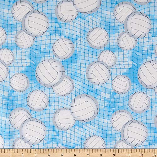 Timeless Treasures Volleyballs Blue Fabric by the Yard