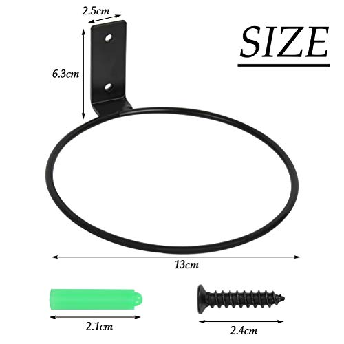 TIMESETL 5 Inch Flower Pot Holder Ring Wall Mounted, Black Metal P...