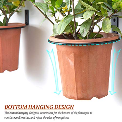 TIMESETL 5 Inch Flower Pot Holder Ring Wall Mounted, Black Metal P...