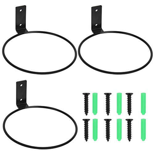 TIMESETL 5 Inch Flower Pot Holder Ring Wall Mounted, Black Metal P...