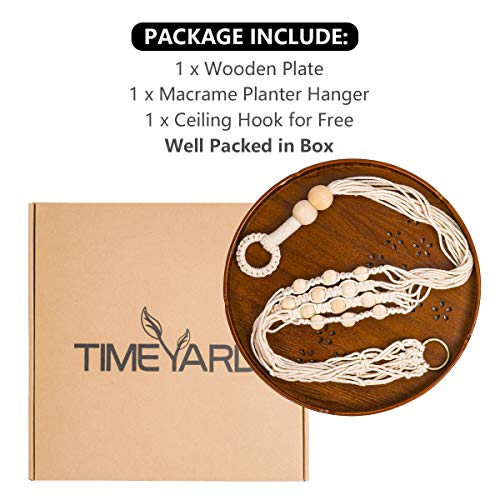 TIMEYARD Macrame Plant Hanger - Indoor Hanging Planter Shelf - Dec...