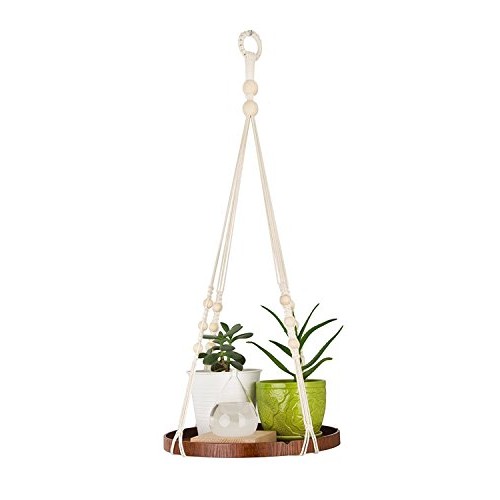 TIMEYARD Macrame Plant Hanger - Indoor Hanging Planter Shelf - Dec...