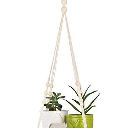 TIMEYARD Macrame Plant Hanger - Indoor Hanging Planter Shelf - Dec...