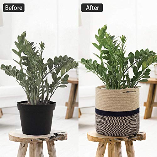 TIMEYARD Sturdy Jute Rope Plant Basket Modern Woven Basket for 11...