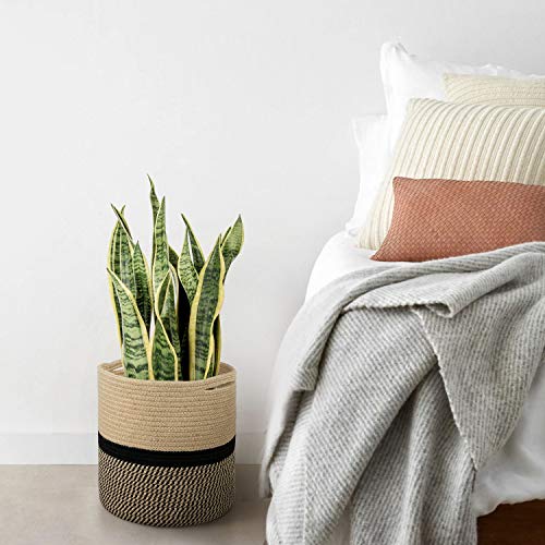 TIMEYARD Sturdy Jute Rope Plant Basket Modern Woven Basket for 11...