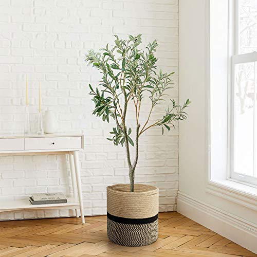 TIMEYARD Sturdy Jute Rope Plant Basket Modern Woven Basket for 11...