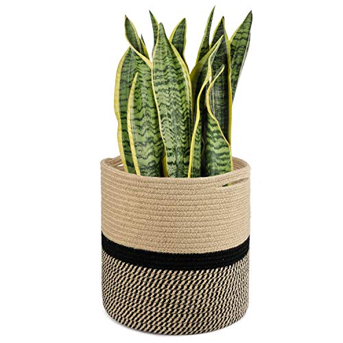 TIMEYARD Sturdy Jute Rope Plant Basket Modern Woven Basket for 11...