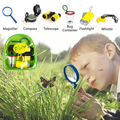 Timy 6-in-1 Outdoor Kids Explorer Kit, Adventure Kit with Binocula...