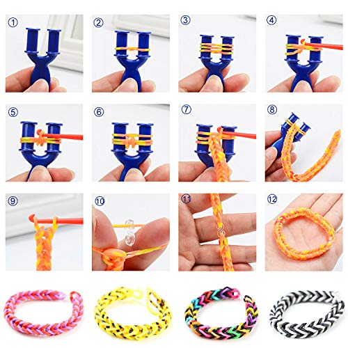 Tinabless Rainbow Rubber Bands Bracelet Making Kit DIY Rainbow Loo...
