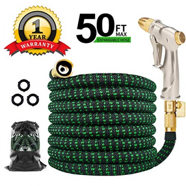 Expandable Garden Hose 50ft, TINGPO Kink Free Water Hose with Stro...