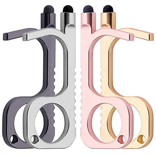 No Touch Door Opener Tool 4 Pack Touchless Keychain Hand Tools wit...