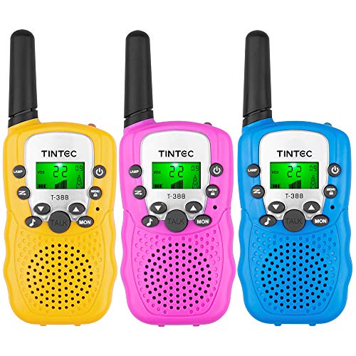 Tintec 3 Pack Walkie Talkies, 22 Channels 2 way Radio Toy with Bac...