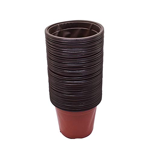TINVHY 100 Pcs Plastic Plants Nursery Pot/Pots Seedlings Flower Pl...
