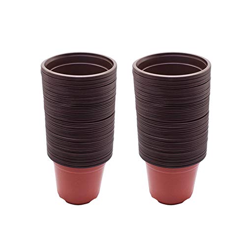 TINVHY 100 Pcs Plastic Plants Nursery Pot/Pots Seedlings Flower Pl...