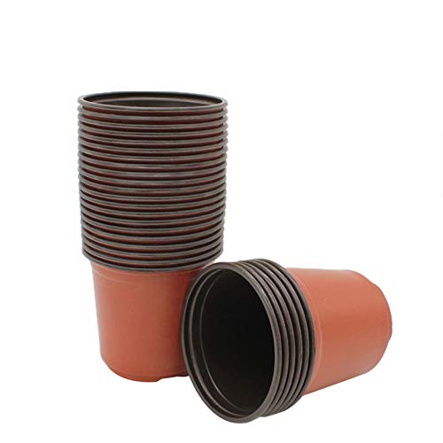 TINVHY 100 Pcs Plastic Plants Nursery Pot/Pots Seedlings Flower Pl...