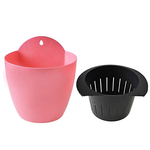TINVHY 7Pack Pink Self-Watering Plant Flower Pot Wall Hanging Plas...