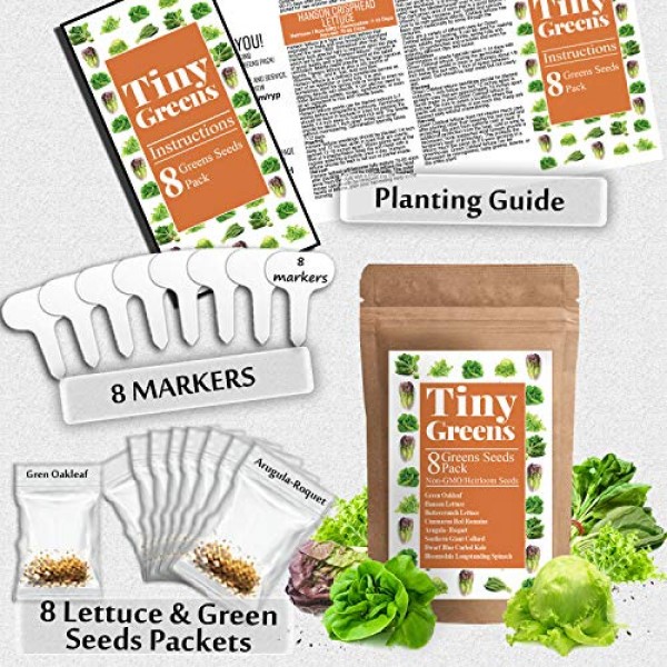 Heirloom Lettuce & Leafy Greens Seeds - Romaine, Kale, Spinach, Bu...