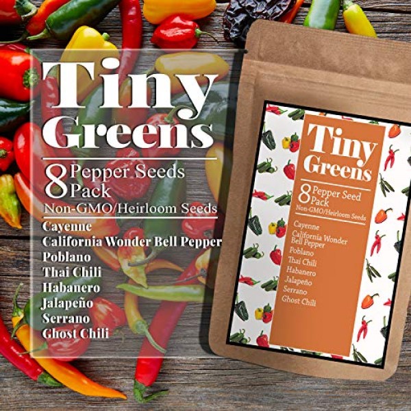 Heirloom Pepper Seed Variety Pack | 8 Hot & Sweet Peppers For Plan...