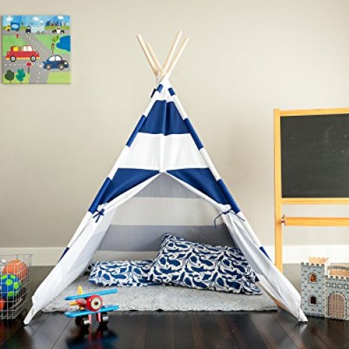 Tiny Hideaways Premium, Deluxe Kids Teepee Tent with Thick Canvas ...
