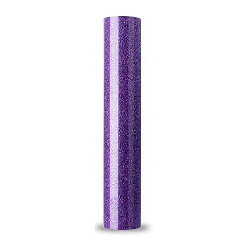 Glitter Iron On Heat Transfer Vinyl Rolls Purple 12x40 for Fabri...