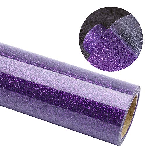 Glitter Iron On Heat Transfer Vinyl Rolls Purple 12x40 for Fabri...