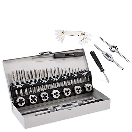 Tap and Die Set Metric Hardened Steel Combination Garage Tool Kit ...
