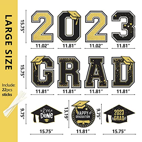TISTON Graduation Yard Sign 2023, Large Size Plastic Congrats Grad...