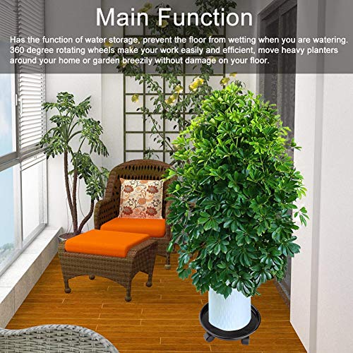 2 Pack Plant Caddy, Round Potted Plant Stand on Wheels, Heavy Duty...