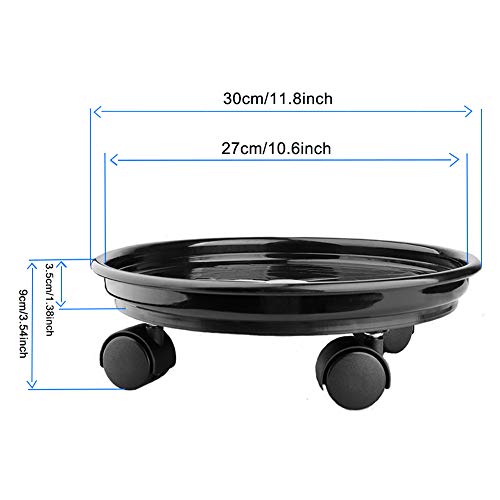 2 Pack Plant Caddy, Round Potted Plant Stand on Wheels, Heavy Duty...
