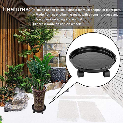 2 Pack Plant Caddy, Round Potted Plant Stand on Wheels, Heavy Duty...
