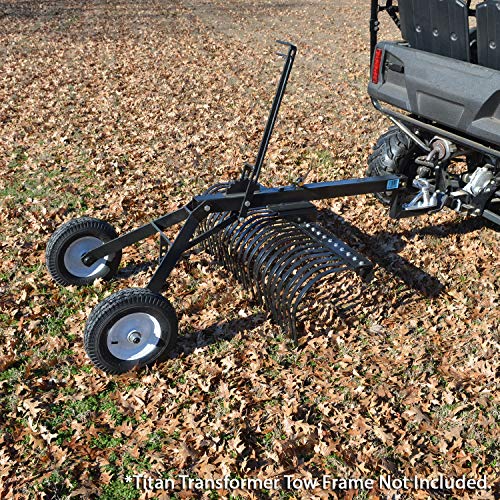 Titan Attachments Landscape Rake 4 Transformer Tow Frame 24 Tines...