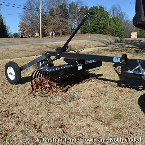 Titan Attachments Landscape Rake 4 Transformer Tow Frame 24 Tines...