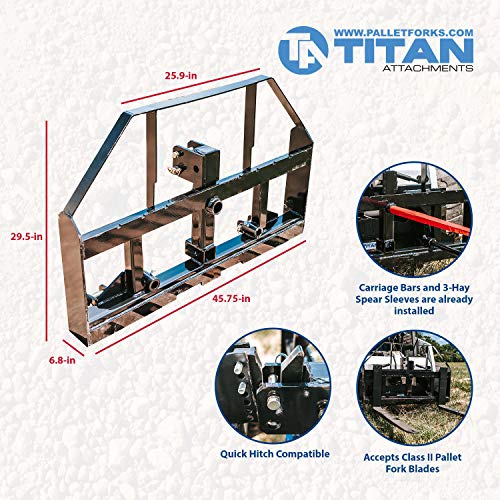 Titan Attachments Pallet Fork Hay Frame Attachment Rack Receiver H...