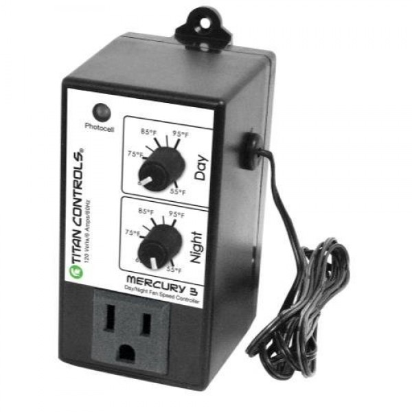 Titan Controls Day/Night Fan Speed Controller, Single Outlet, 120V...