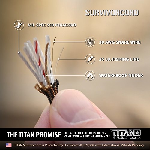 Titan SurvivorCord | DRAGONSCALE | 103 Feet | Patented Military Ty...