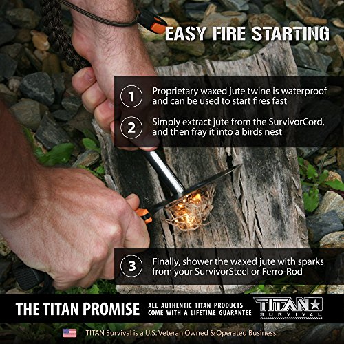 Titan SurvivorCord | DRAGONSCALE | 103 Feet | Patented Military Ty...